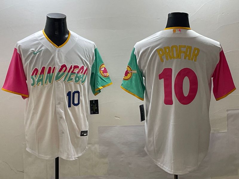 Men San Diego Padres #10 Profar White City Edition 2025 Nike MLB Jersey style 3->san diego padres->MLB Jersey